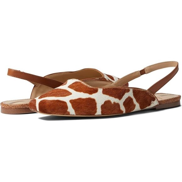 Giraffe Print Sam Edelman Connell Sling back Flats Women's Size 6 NWOT - Picture 1 of 6